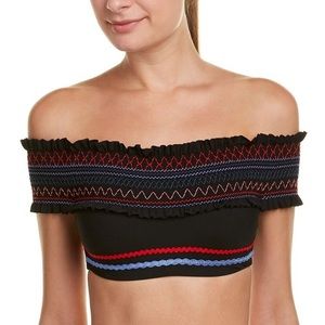 NWT RED CARTER Ipanema Smocked Off-The-Shoulder llll Bikini Top Size Small